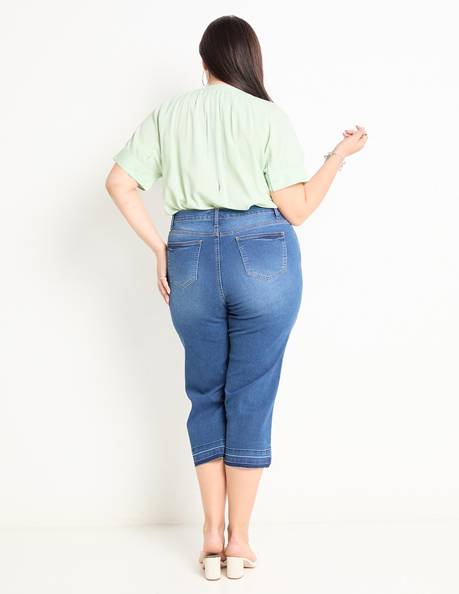Pantalón capri acampanado para mujer 4