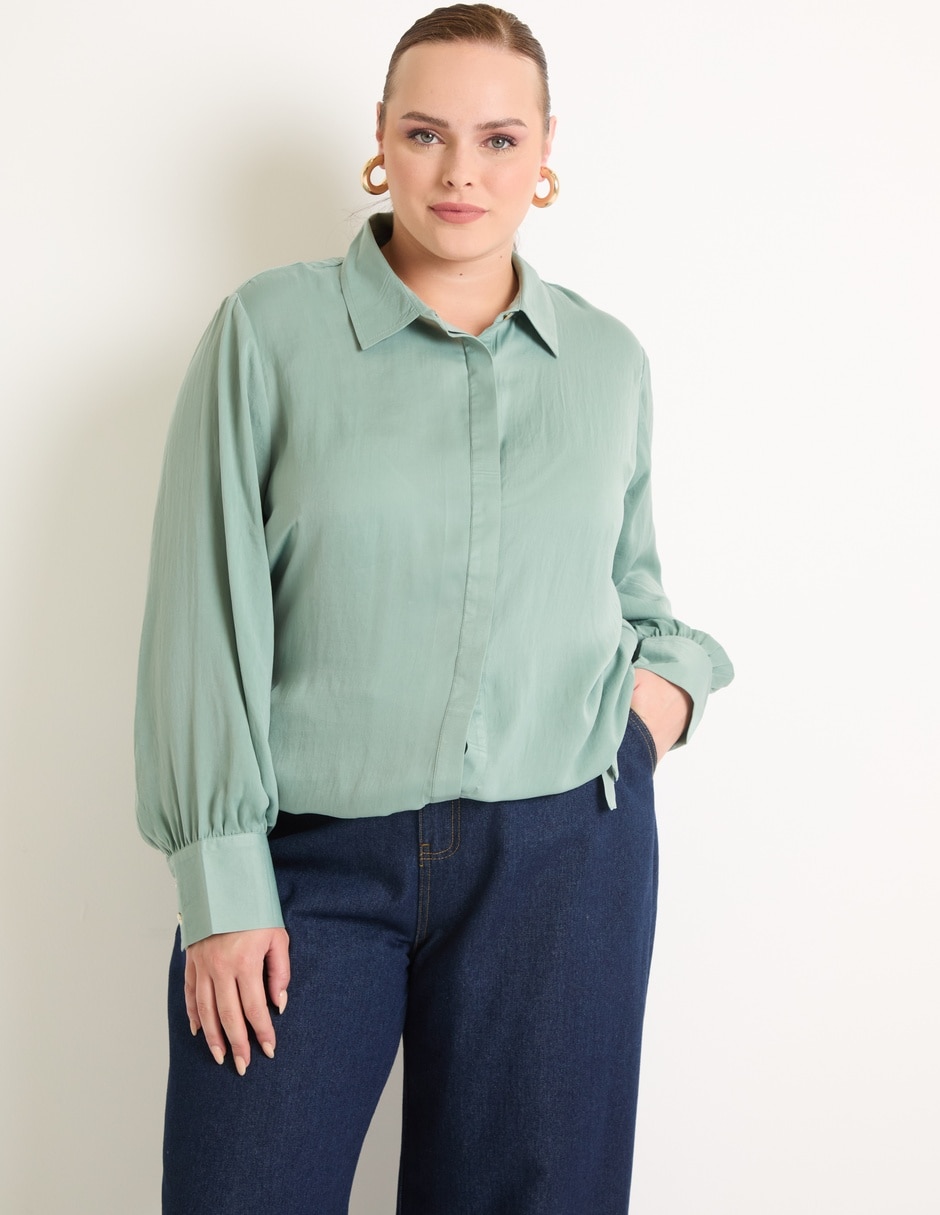 Blusa camisera manga larga para mujer 1