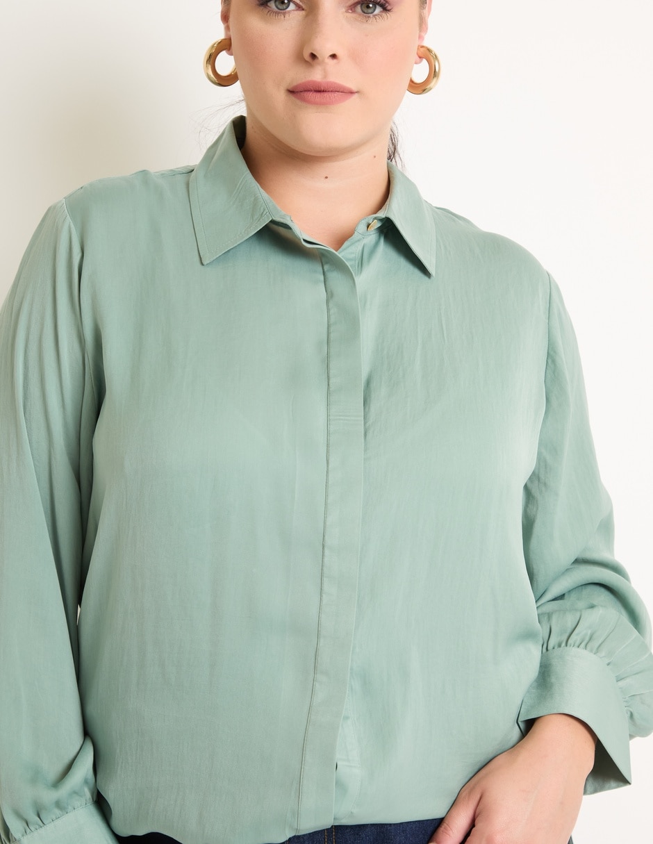 Blusa camisera manga larga para mujer 4