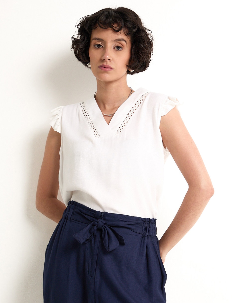 Blusa manga corta para mujer