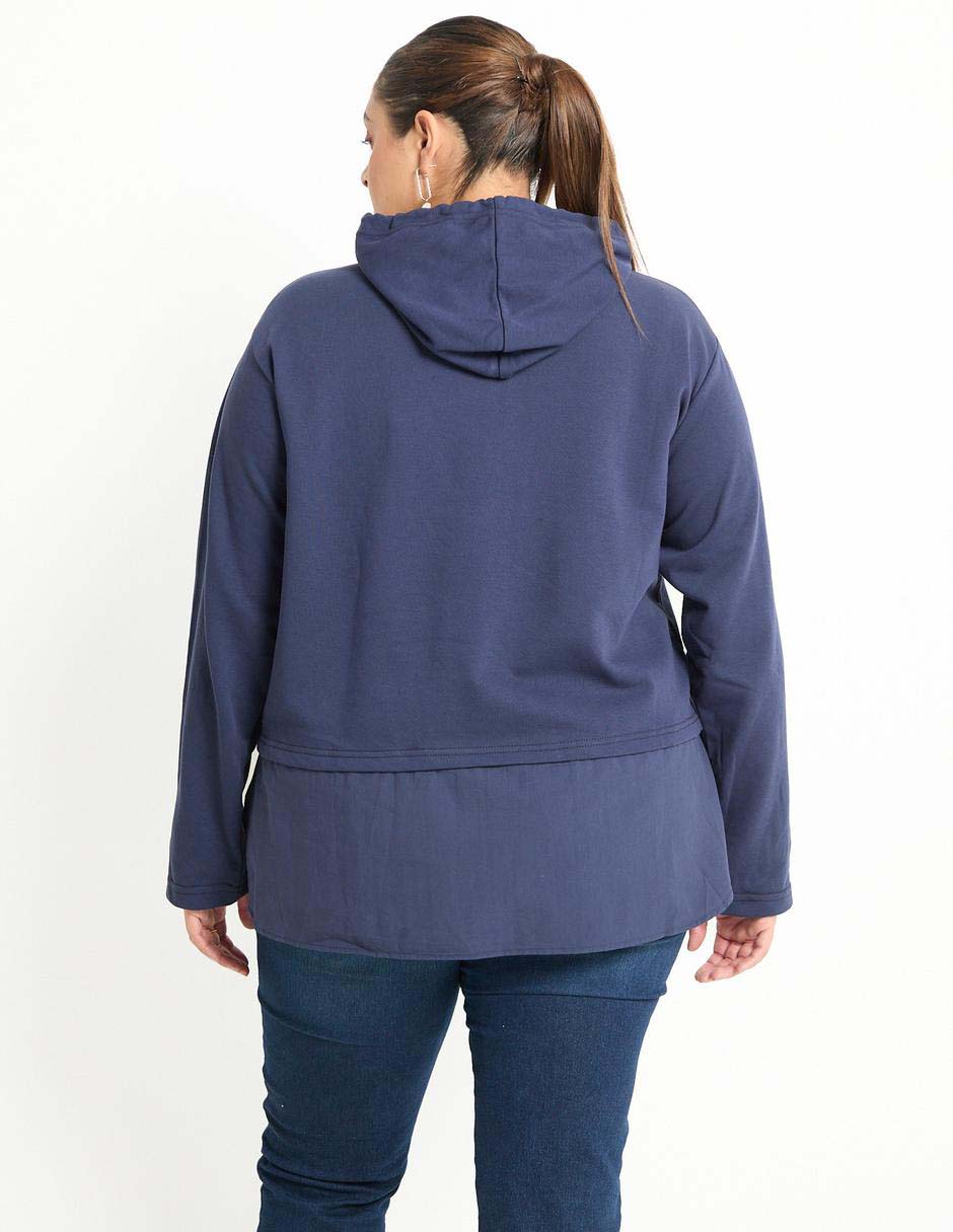 Sudadera con efecto doble prenda para mujer