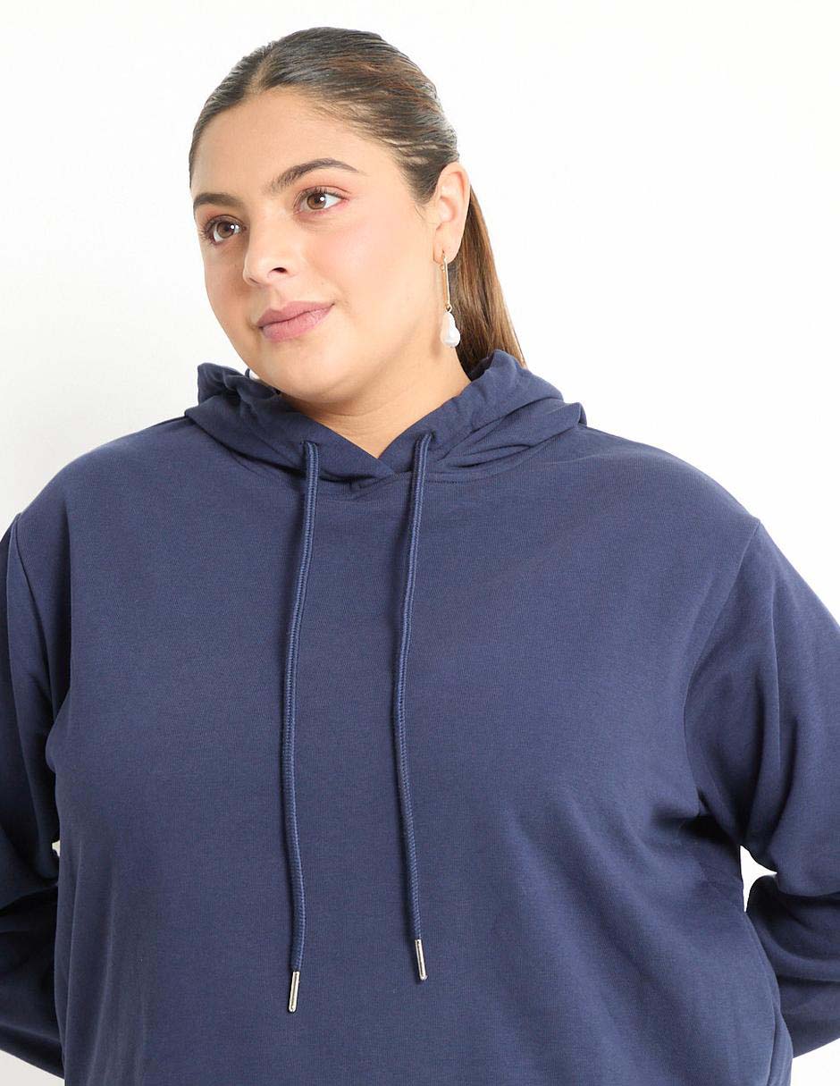 Sudadera con efecto doble prenda para mujer