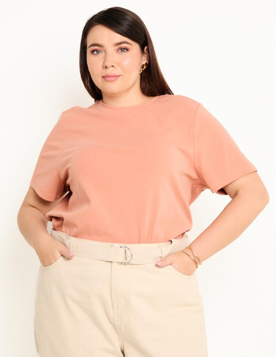 Playera manga corta cuello redondo mujer 1