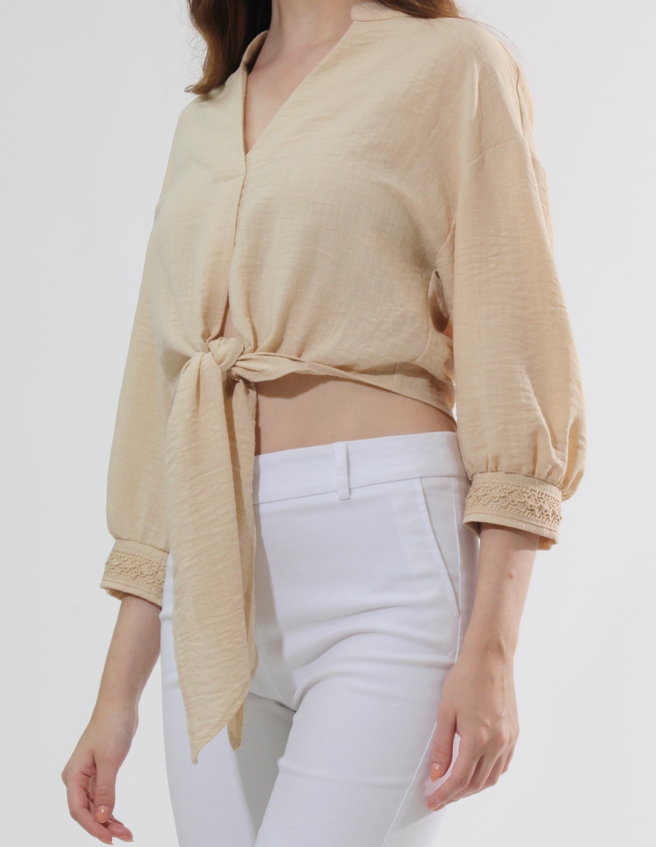 Blusa Bliss By Oh Pomp manga 3/4 para mujer