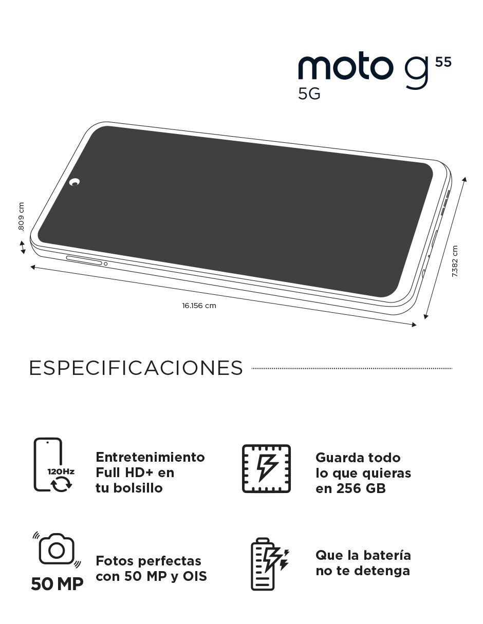 Smartphone Moto G55 5G LCD / TFT 6.5 pulgadas Telcel 9