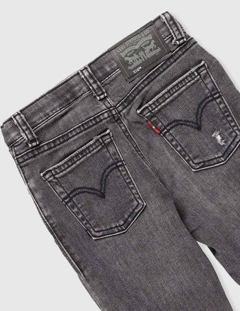 Jeans straight Levi´s 510 lavado destruido para niño