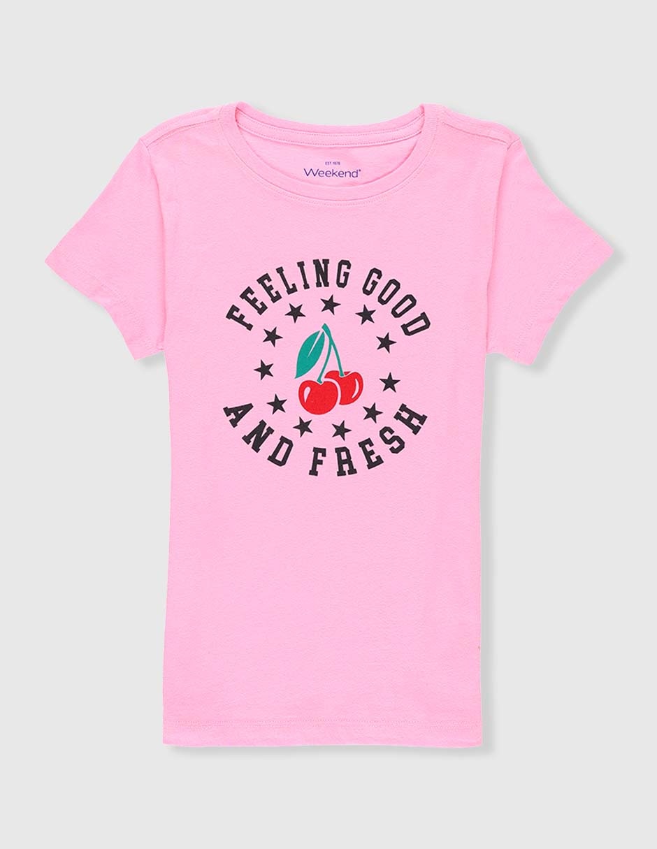 Playera Weekend manga corta para niña