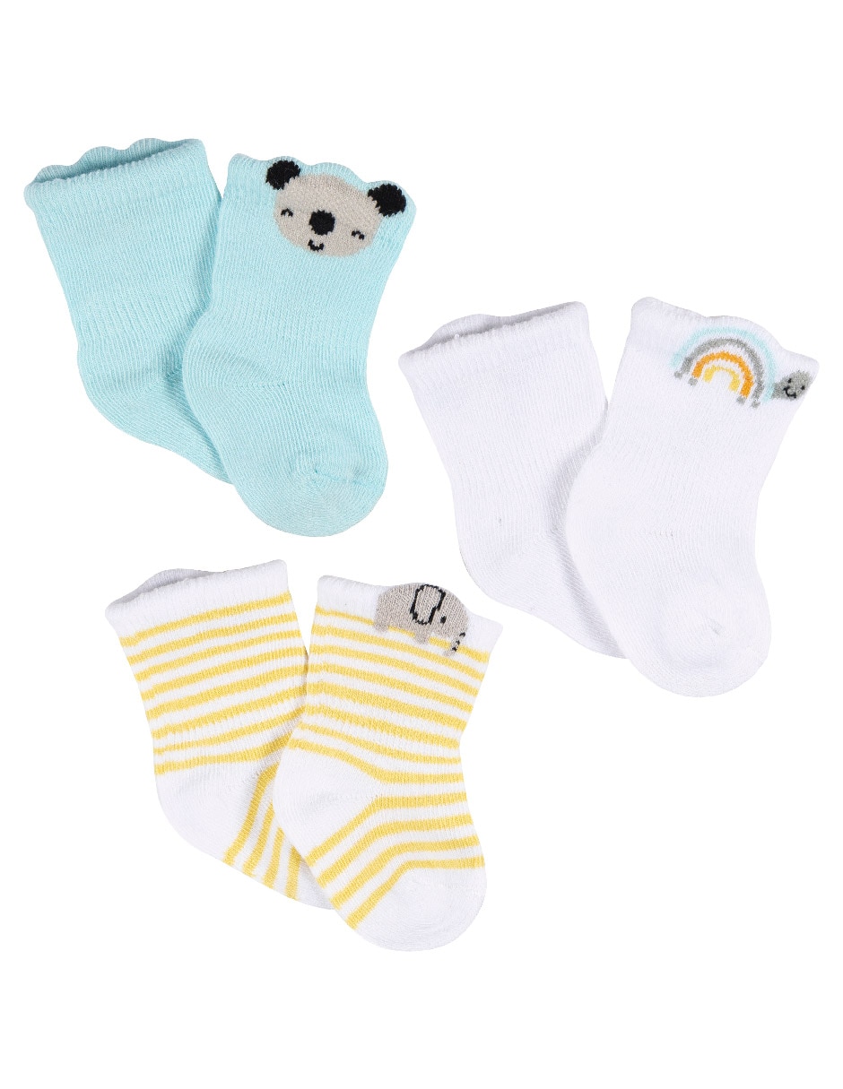 Set calcetín de algodón para bebé niño 3 pares