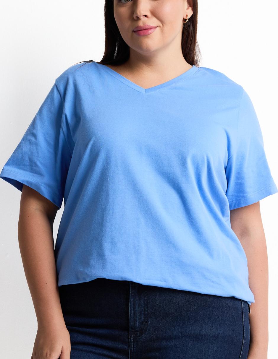 Playera manga corta cuello v mujer 3