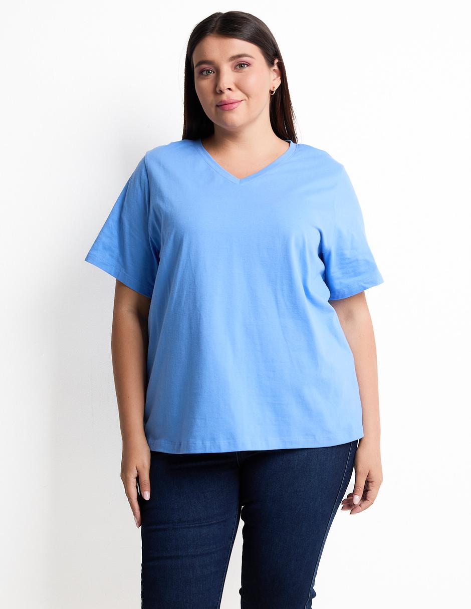 Playera manga corta cuello v mujer 2