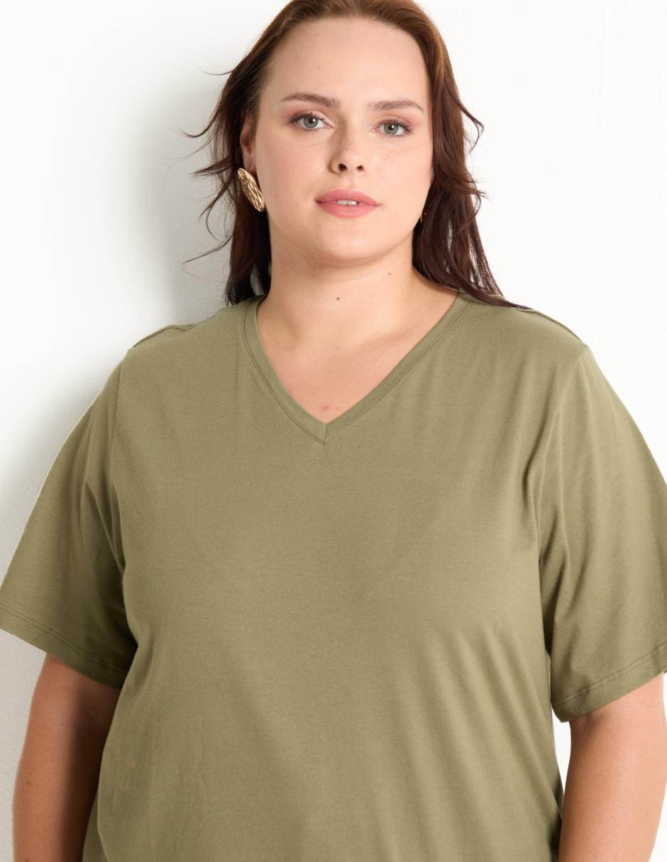 Playera manga corta cuello v mujer 4