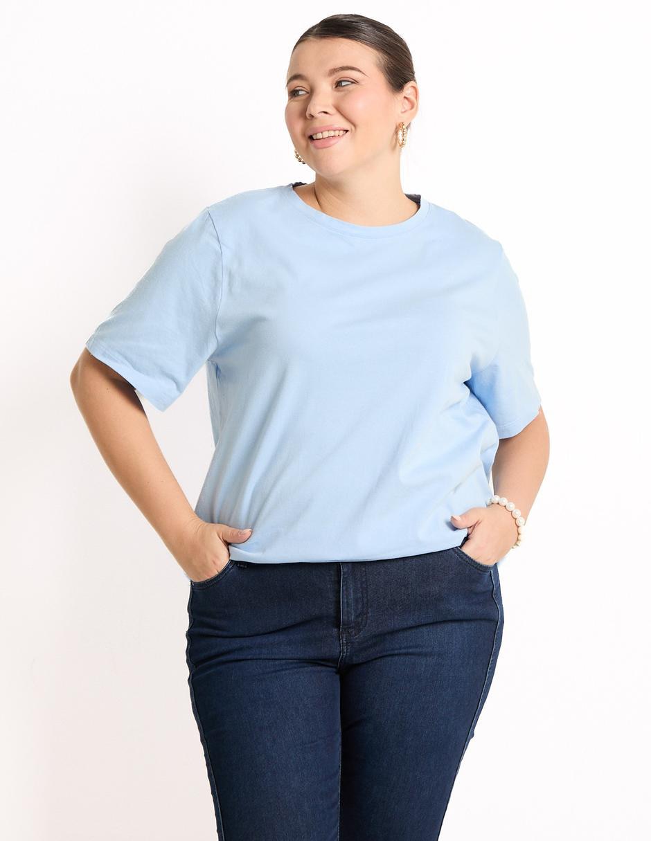 Playera manga corta cuello redondo mujer 1
