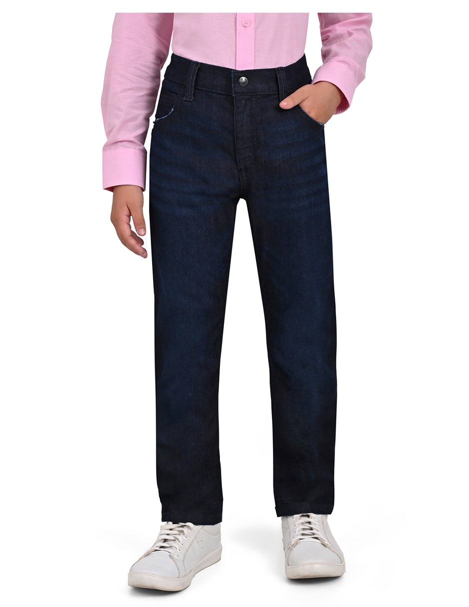 Jeans slim lavado medio para niño 1