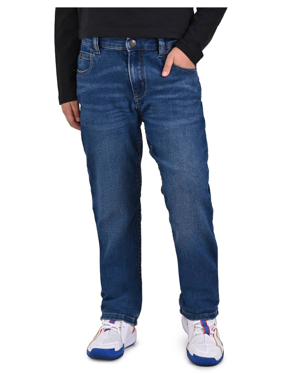 Jeans slim lavado medio para niño