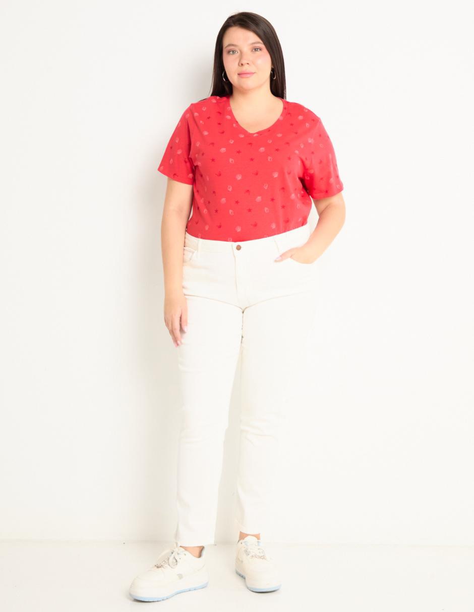 Playera manga corta cuello v mujer 4