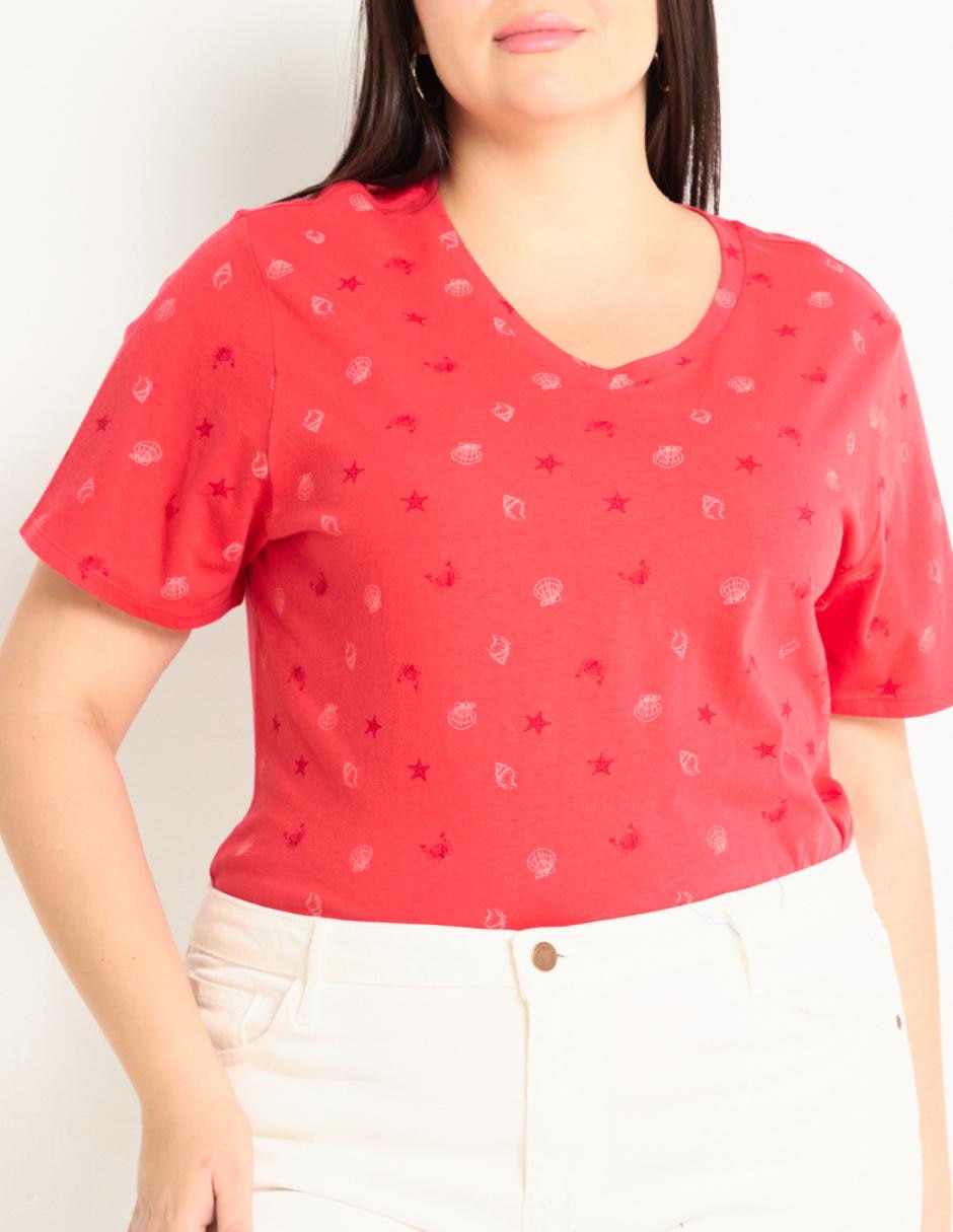 Playera manga corta cuello v mujer 3