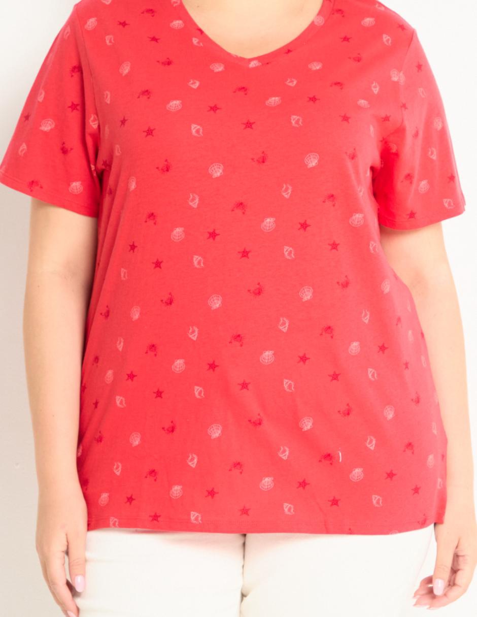 Playera manga corta cuello v mujer 2