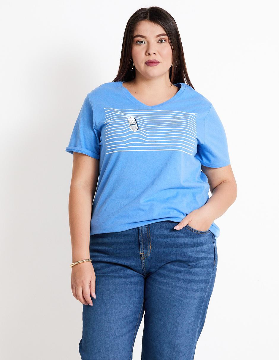 Playera manga corta cuello V para mujer Playera manga corta cuello V para mujer