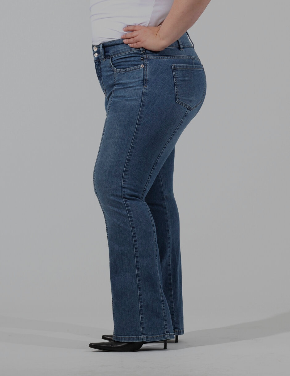 Jeans straight ! corte cintura lata para mujer 4