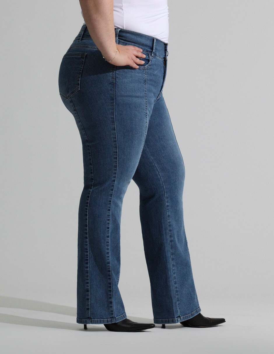 Jeans straight ! corte cintura lata para mujer 2