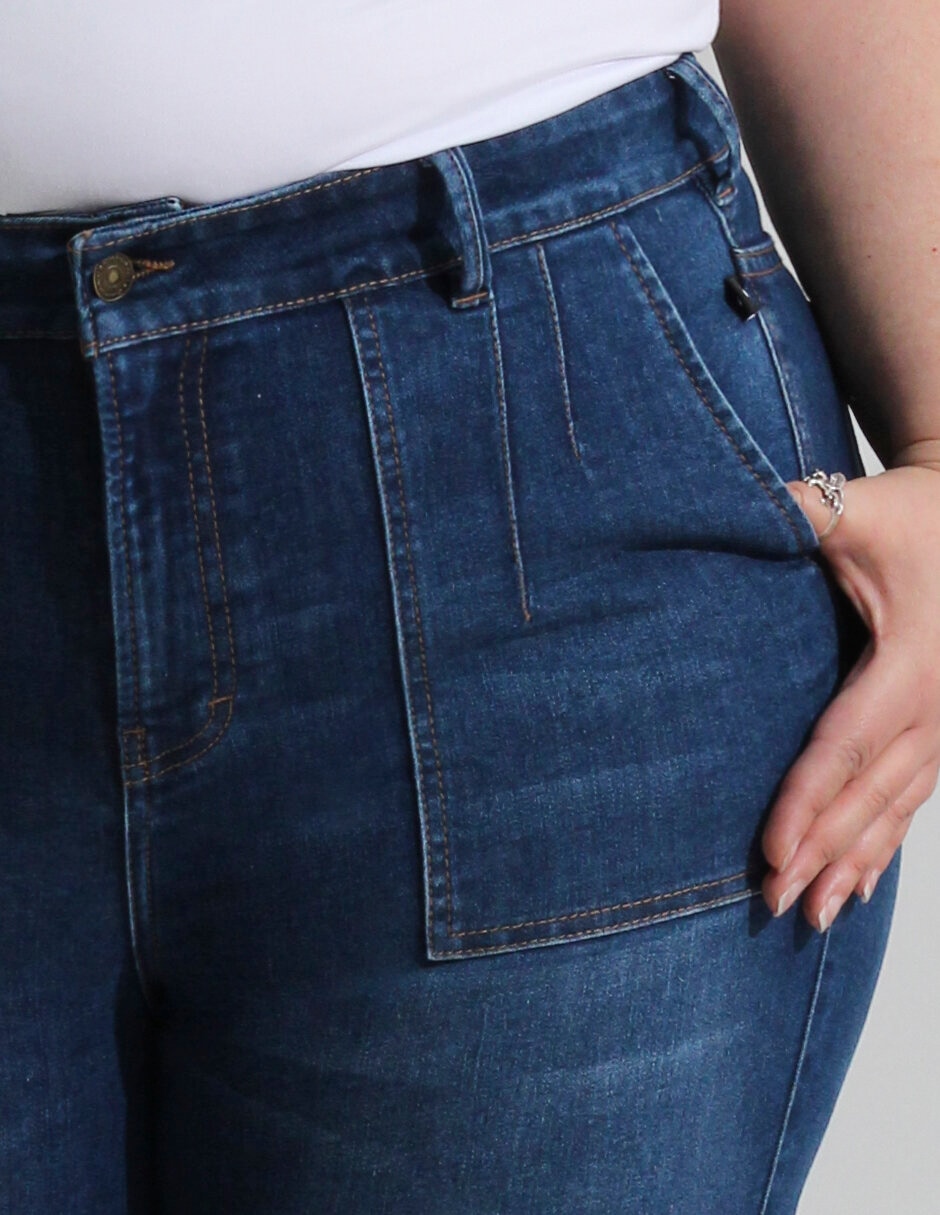 Jeans slim ! corte cintura lata para mujer 5