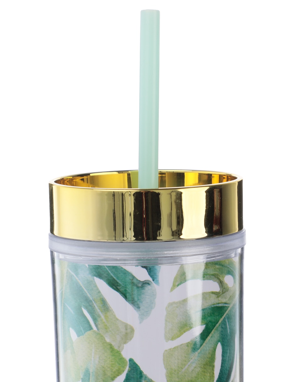 Vaso con tapa y popote 2