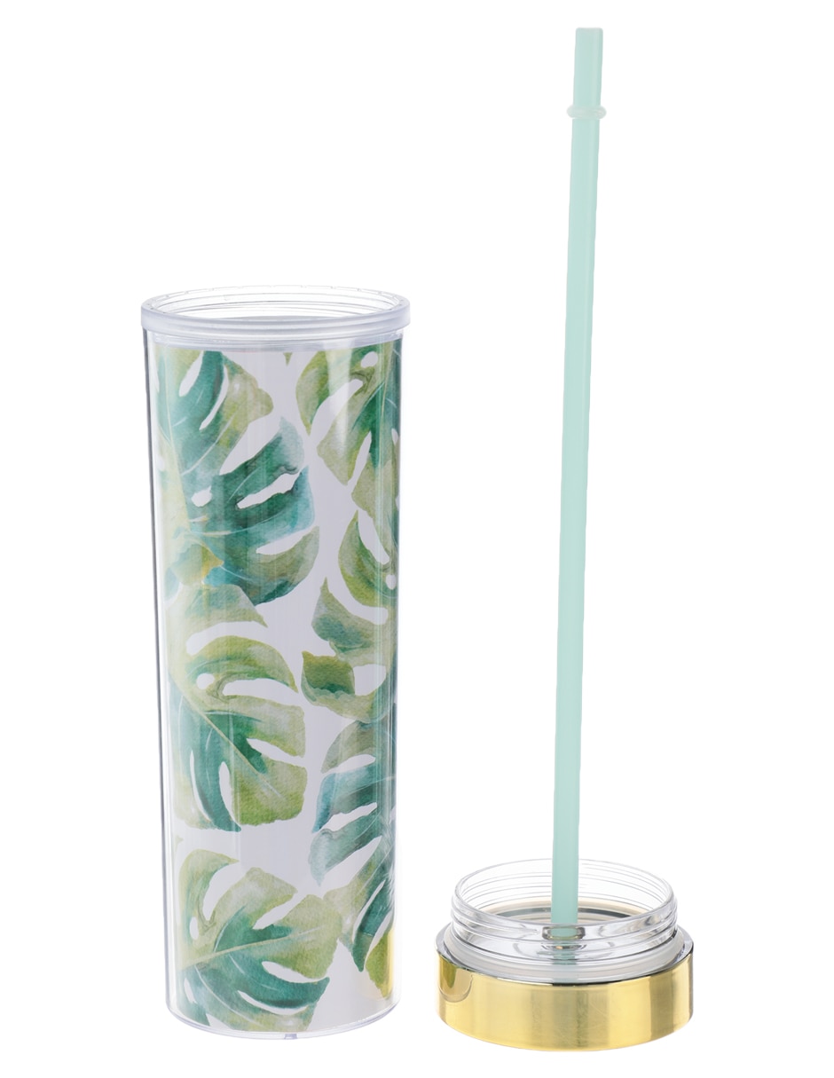 Vaso con tapa y popote Vaso con tapa y popote