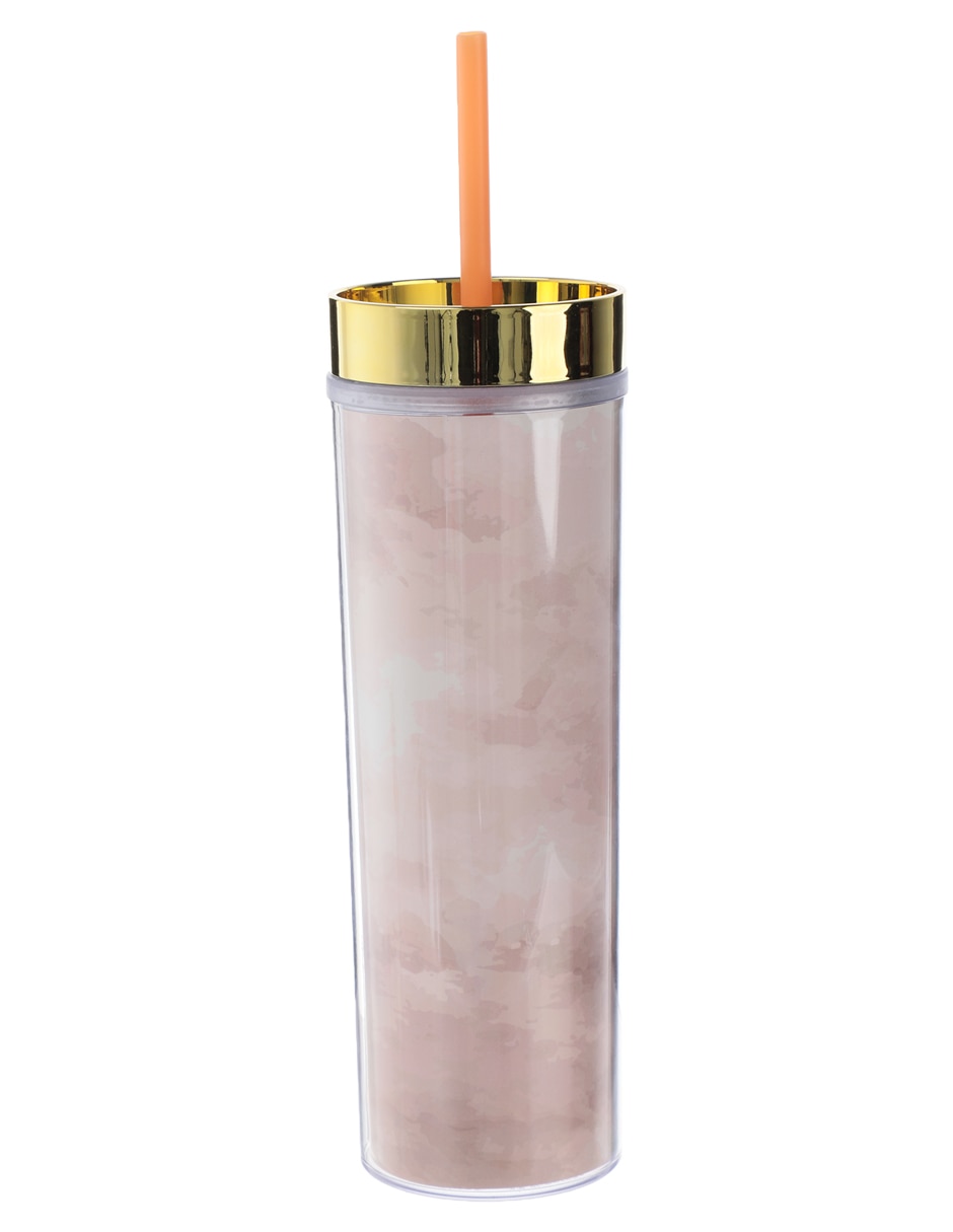 Vaso con tapa y popote 1