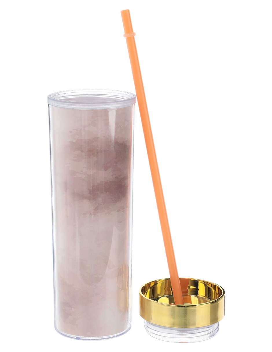 Vaso con tapa y popote Vaso con tapa y popote