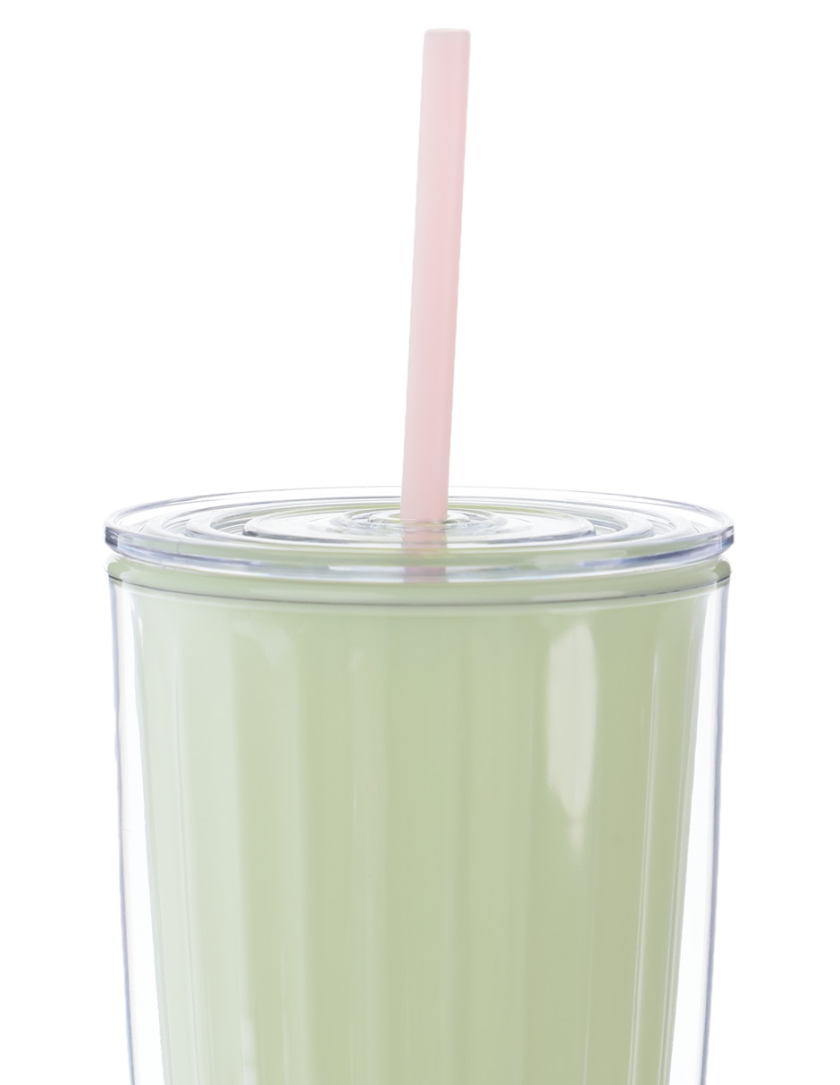 Vaso con tapa y popote 2