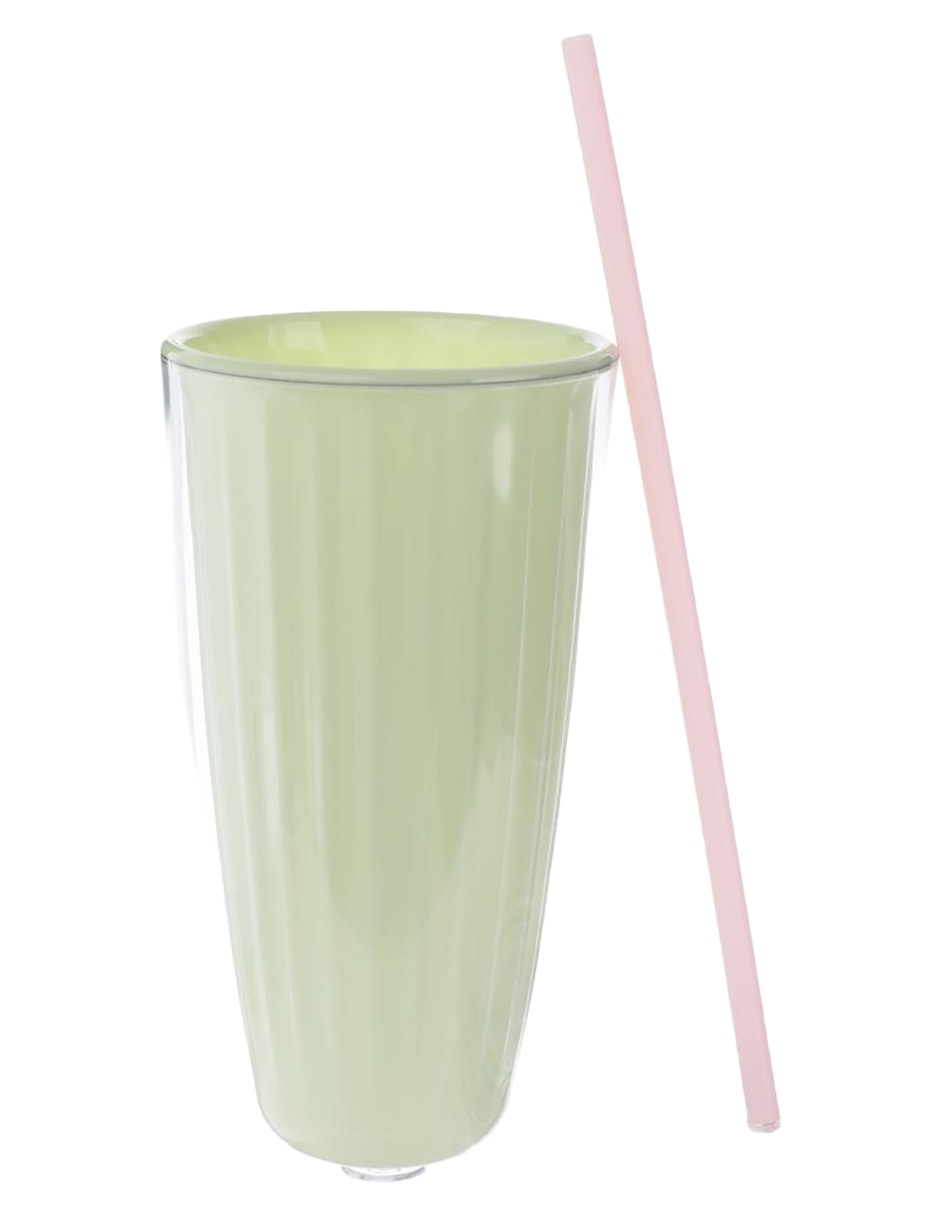 Vaso con tapa y popote Vaso con tapa y popote