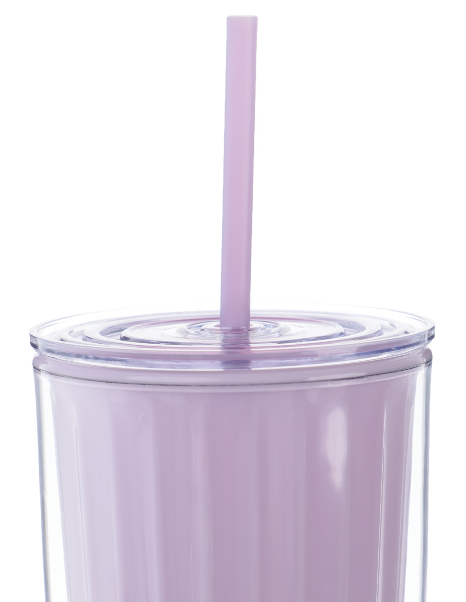 Vaso con tapa y popote 2