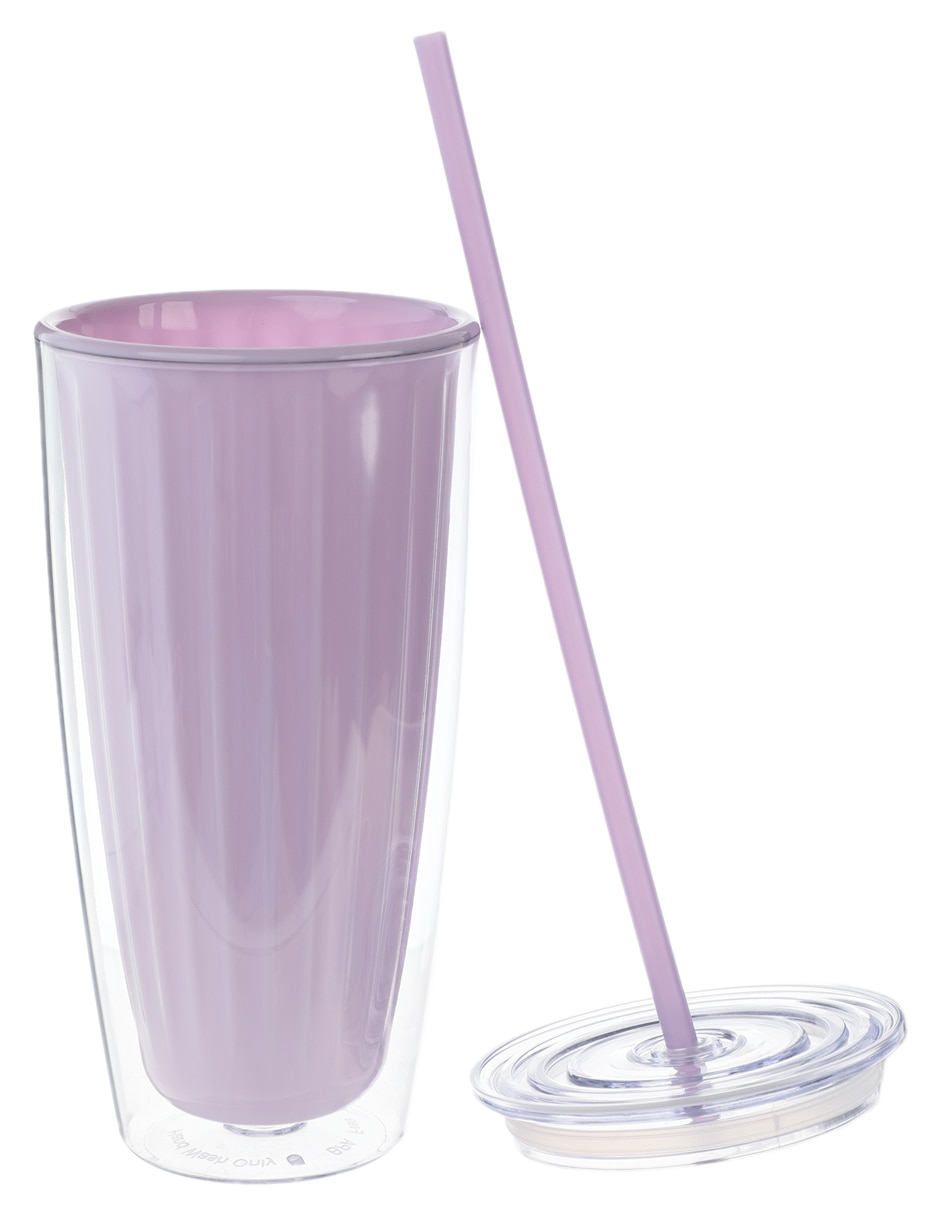 Vaso con tapa y popote Vaso con tapa y popote