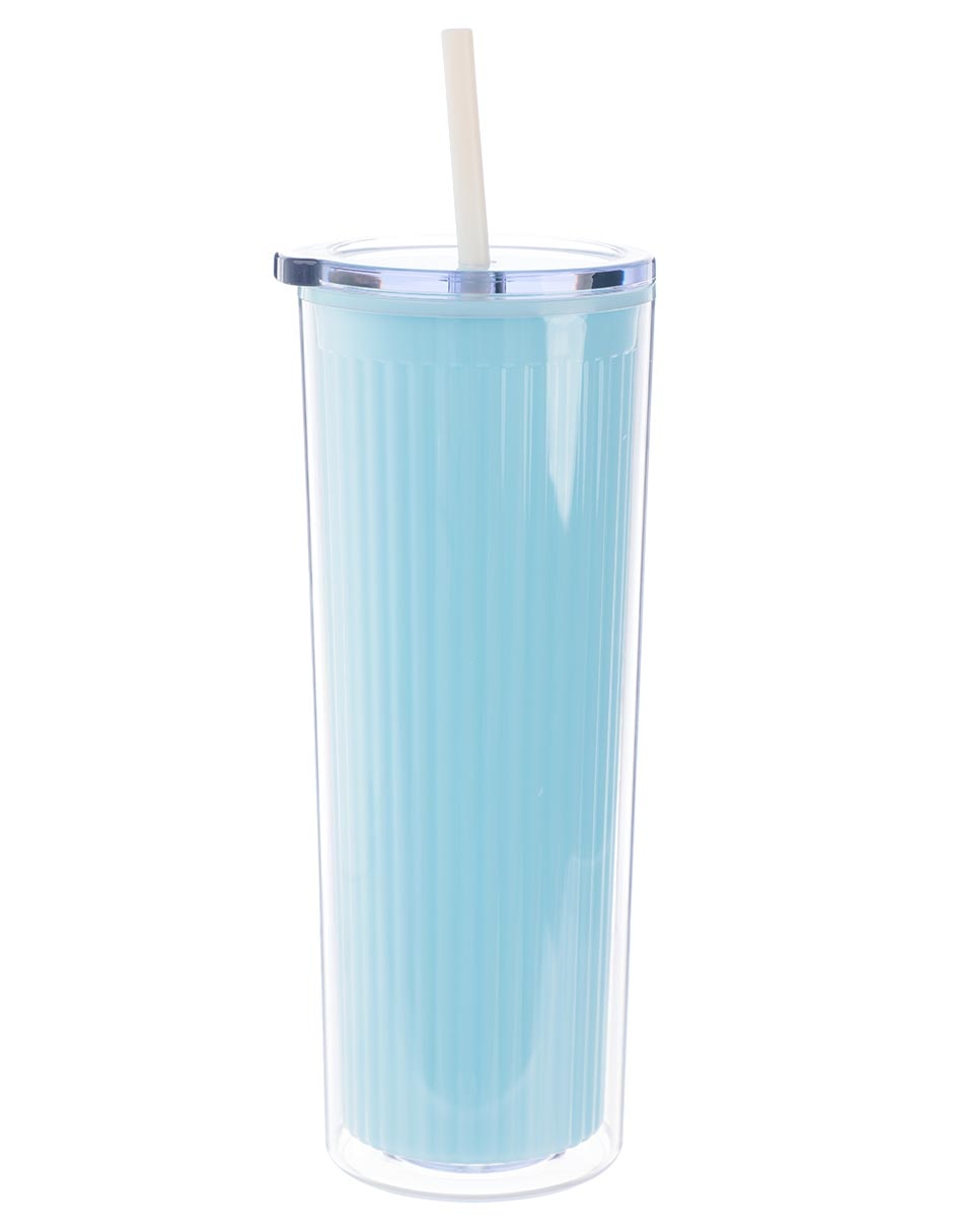 Vaso con tapa y popote 1
