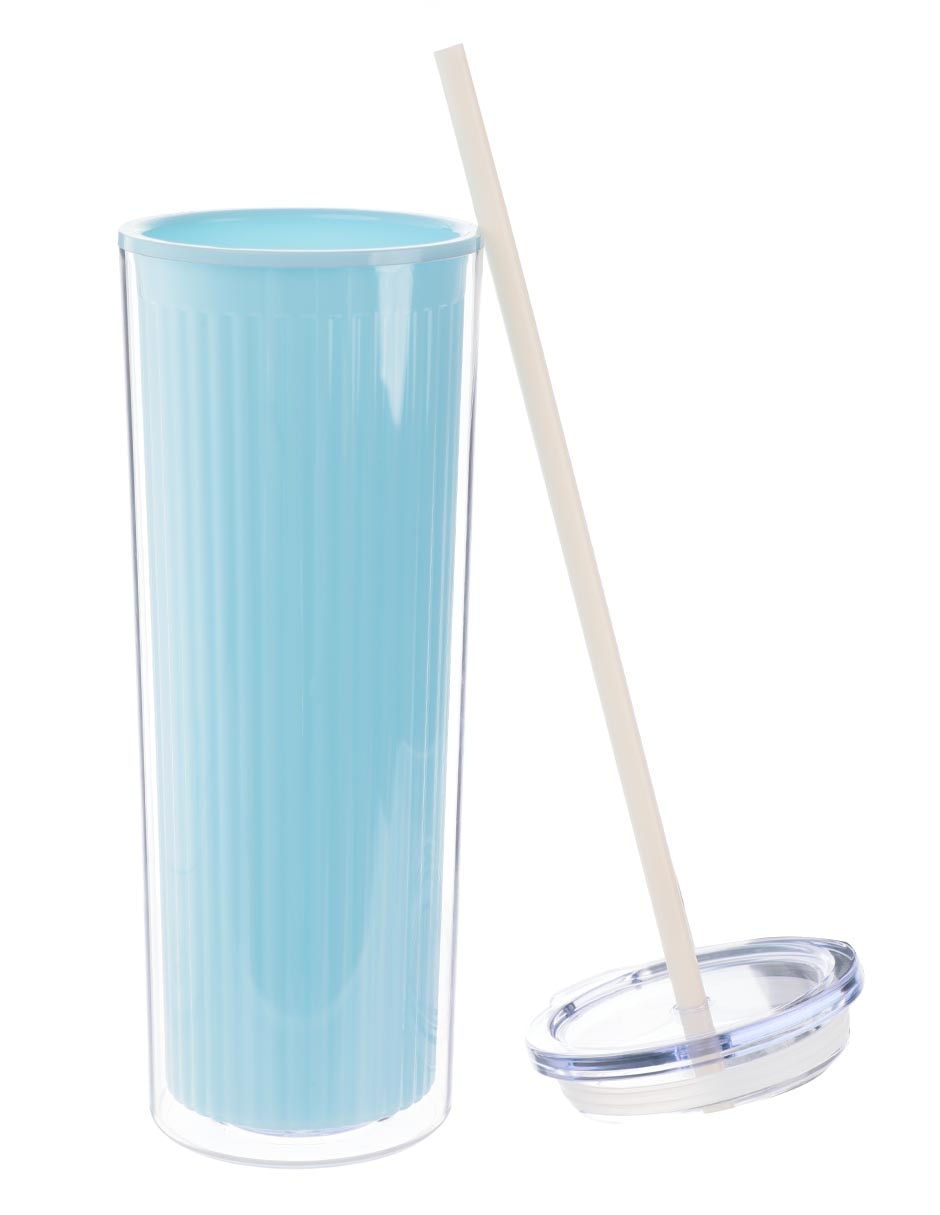 Vaso con tapa y popote Vaso con tapa y popote