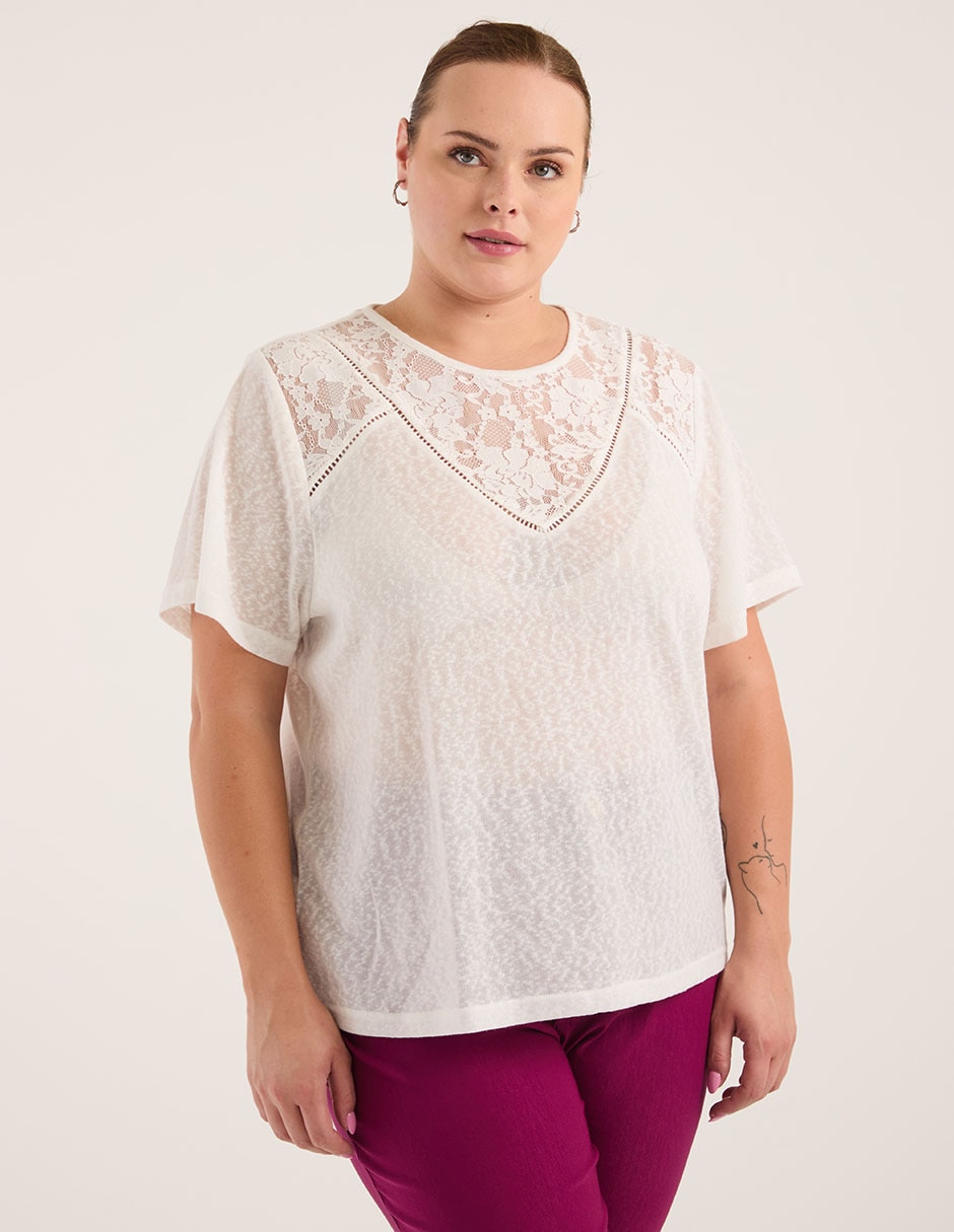 Blusa manga corta para mujer