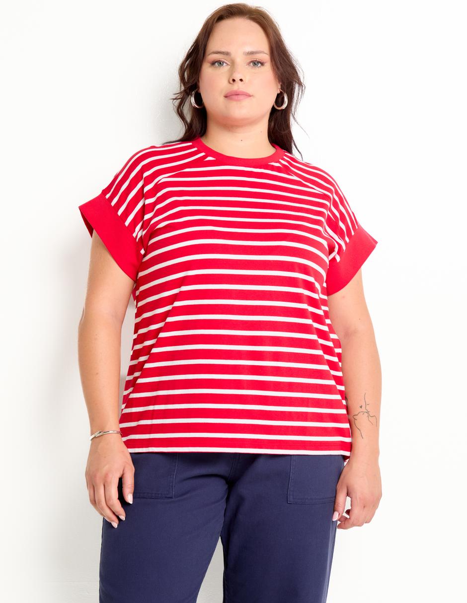 Playera manga corta cuello redondo mujer Playera manga corta cuello redondo mujer