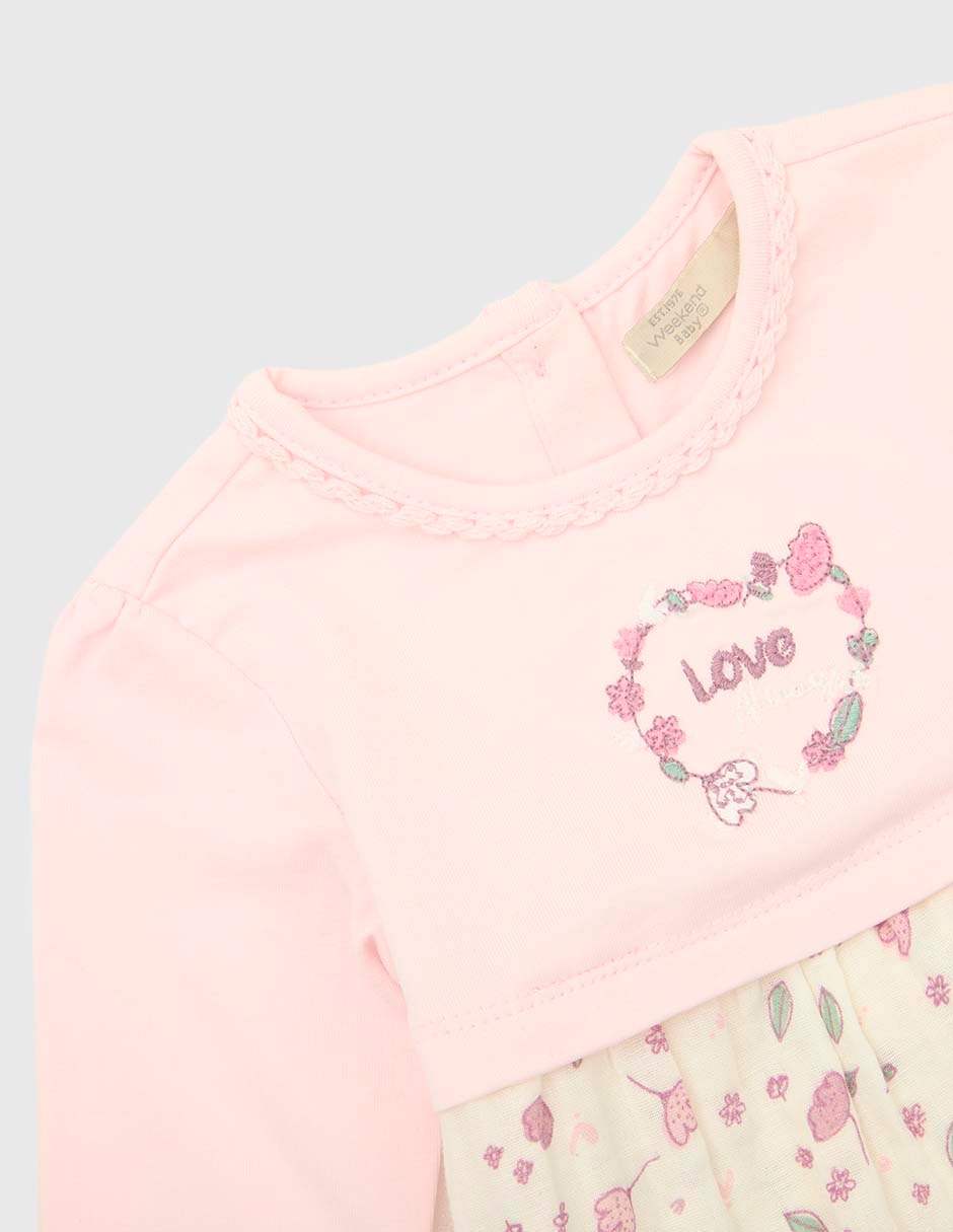 Vestido con calzón manga larga para bebé niña 3