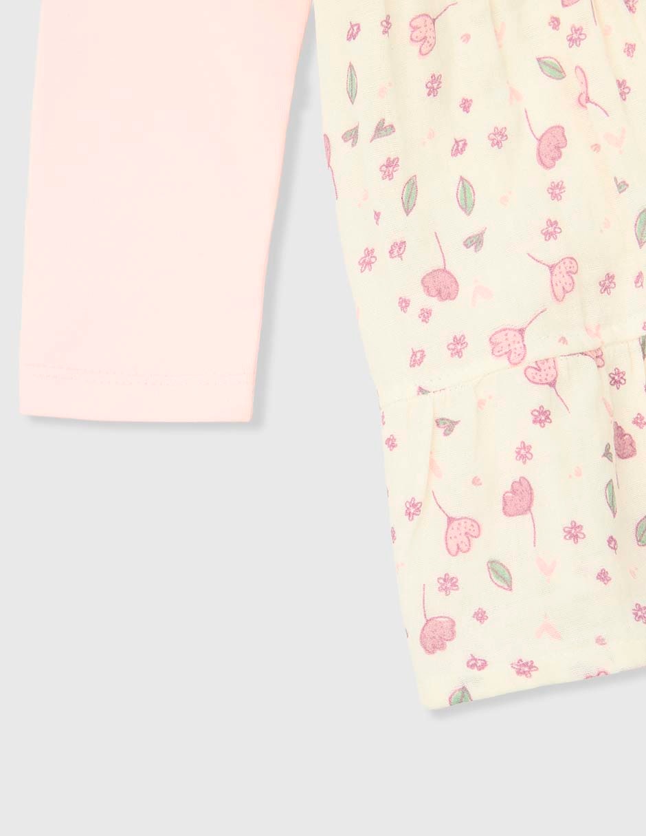 Vestido con calzón manga larga para bebé niña 4