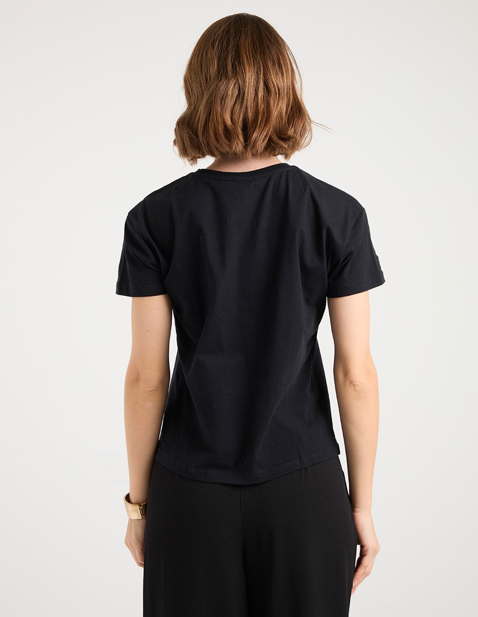 Playera manga corta cuello redondo mujer 4