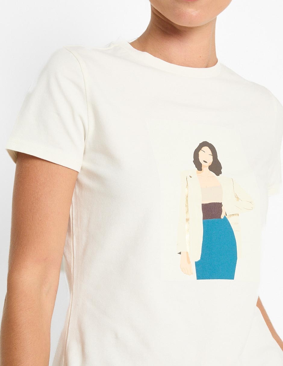 Playera manga corta cuello redondo mujer 3