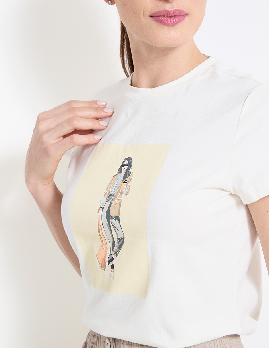 Playera manga corta cuello redondo mujer 3