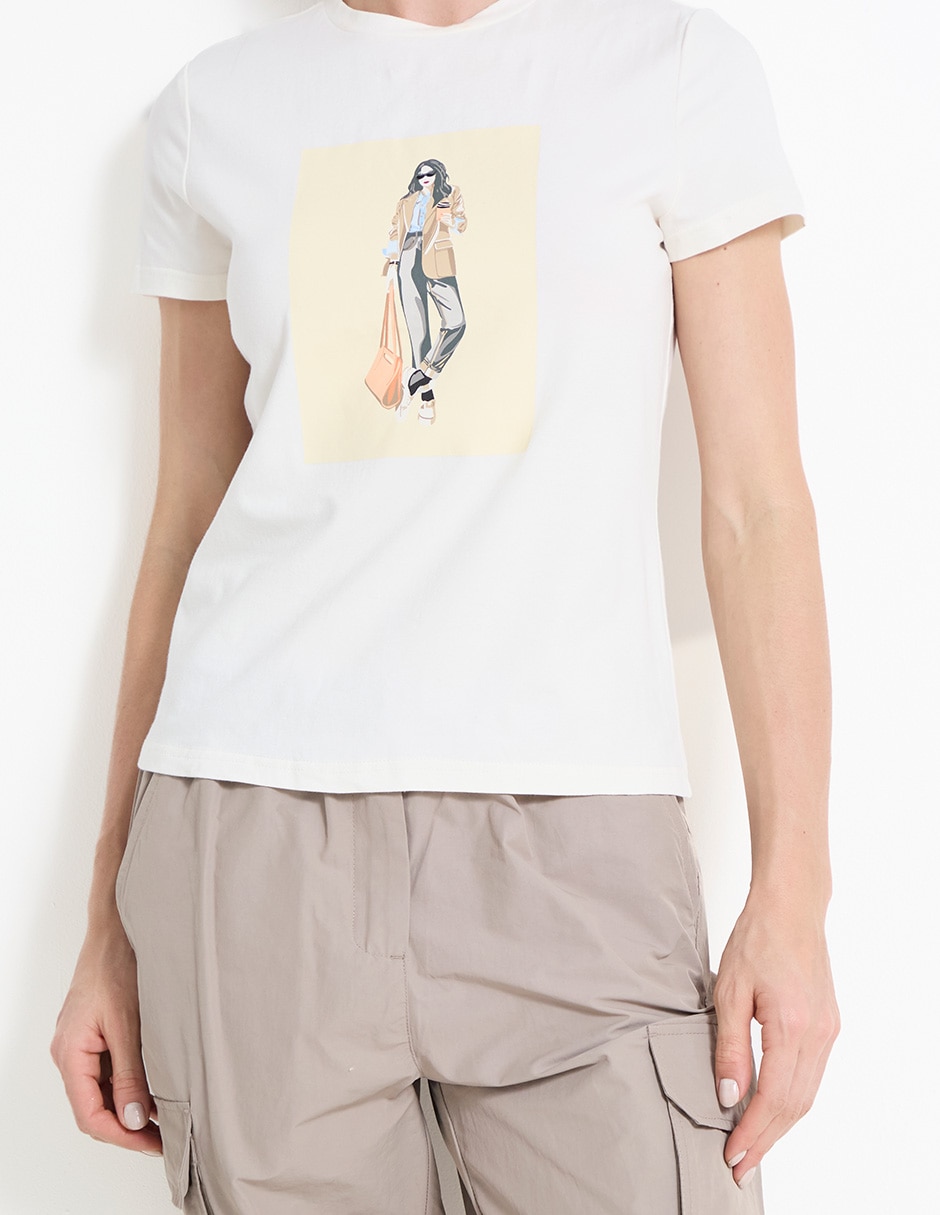 Playera manga corta cuello redondo mujer 2