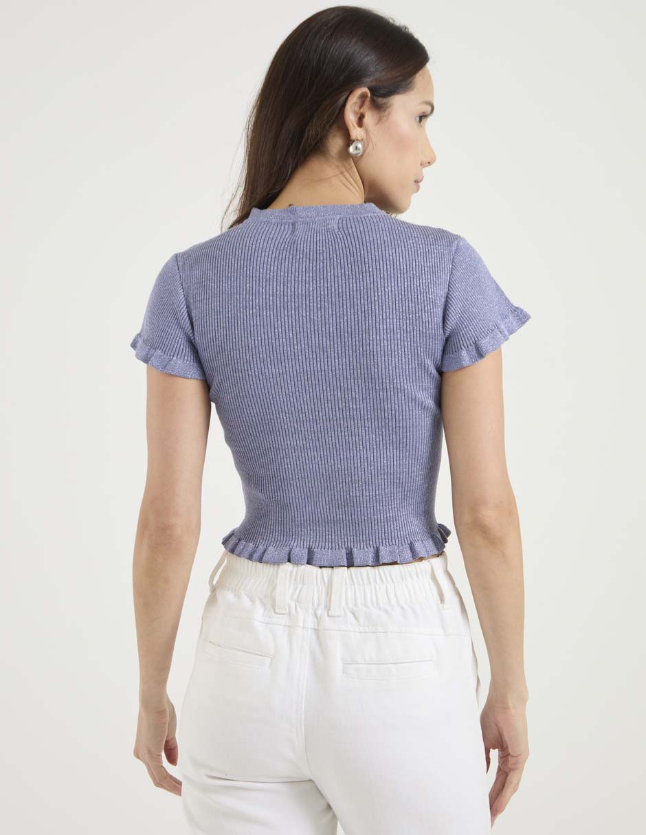 Blusa Metropolis manga corta para mujer