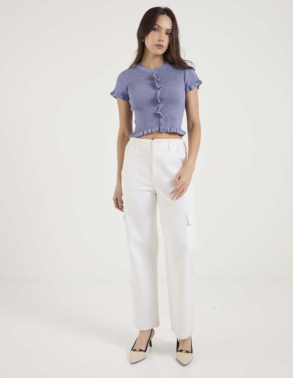 Blusa Metropolis manga corta para mujer