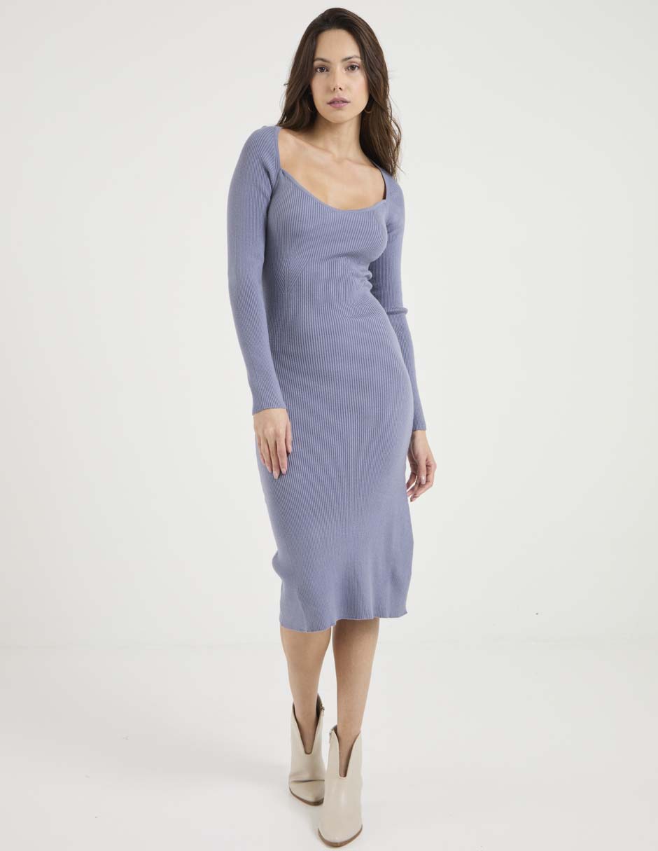 Vestido midi casual Metropolis para mujer