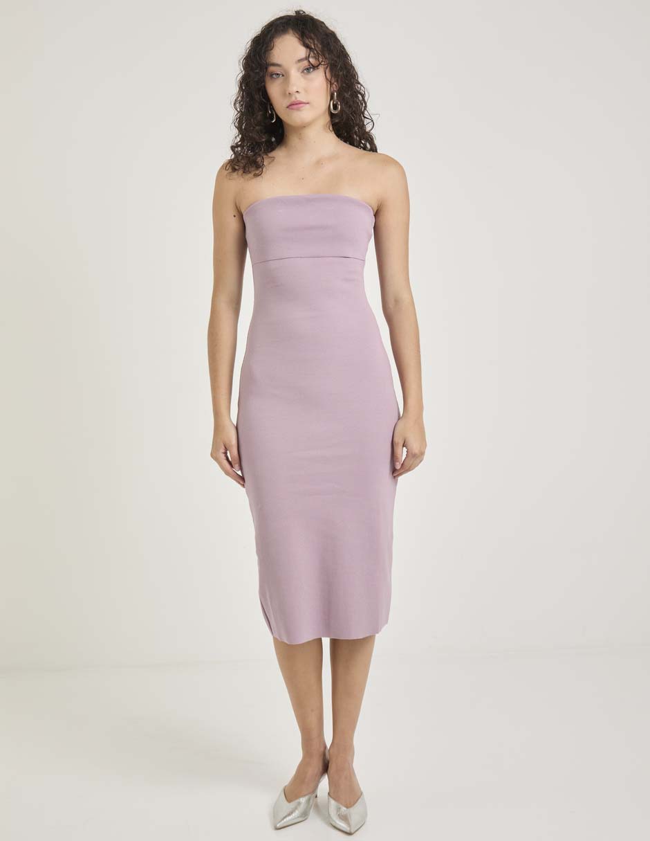 Vestido midi de fiesta escote Bardot Vestido midi de fiesta escote Bardot
