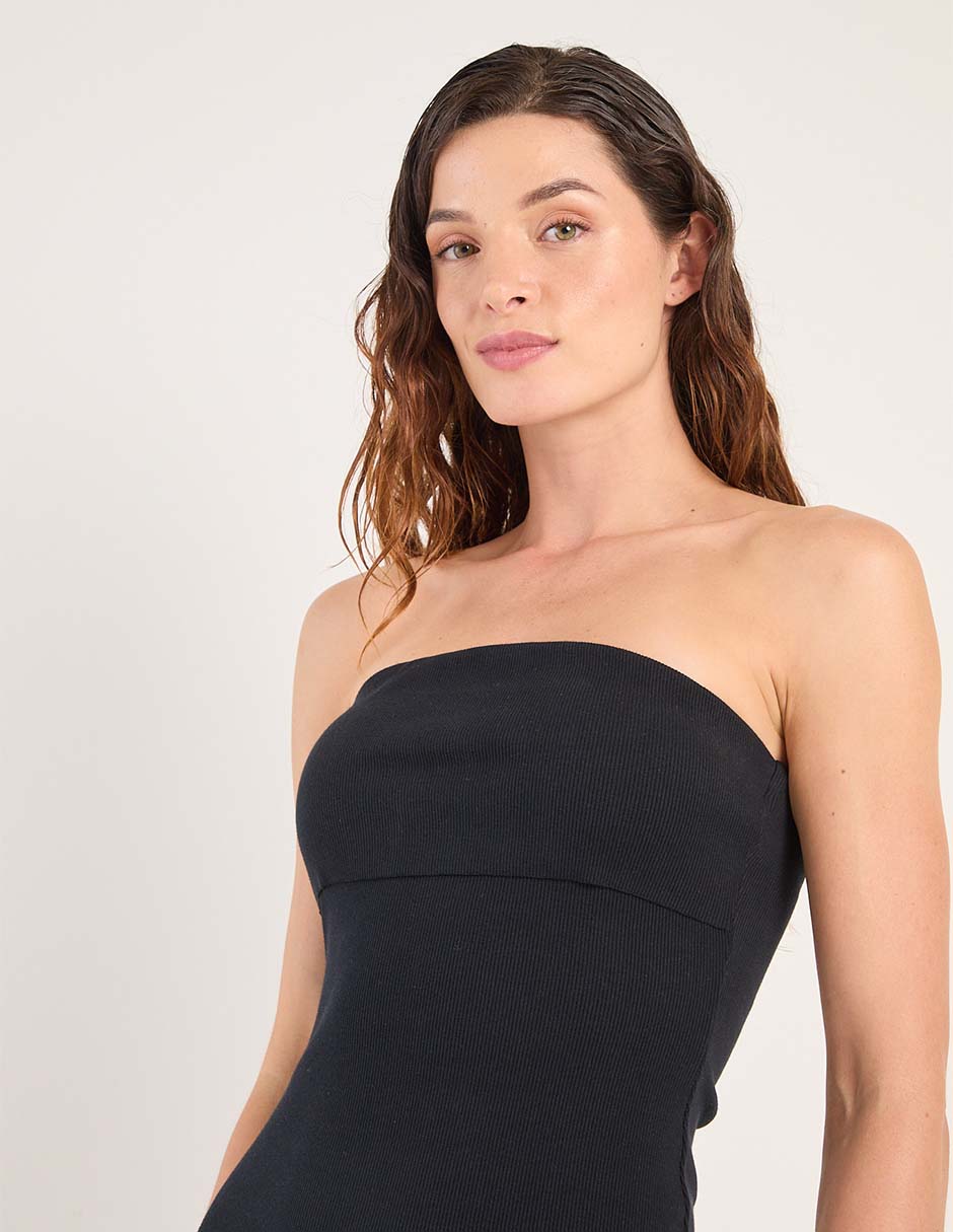 Vestido midi de fiesta escote Bardot 4