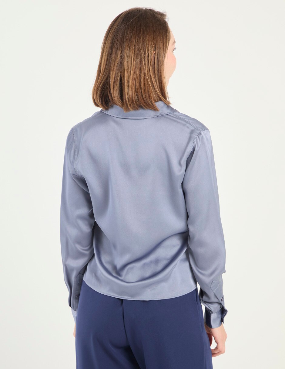 Blusa Metropolis manga larga para mujer