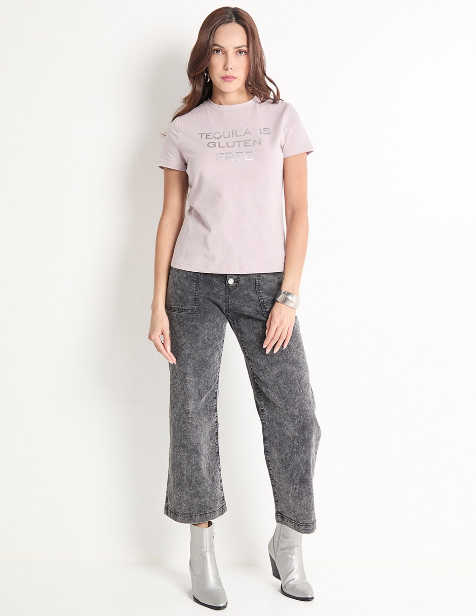 Playera manga corta cuello redondo mujer 3
